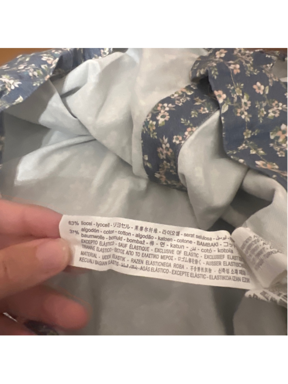 Girls Zara Floral Button-Front Dress Blue White Size 4-5 - Picture 6 of 6